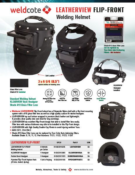 Weldcote  LEATHERVIEW Flip-Front Helmets